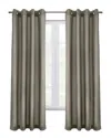 Thermaplus Grommet Top Textured Curtain Single Panel In Gray