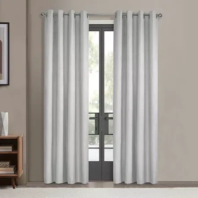 Thermaplus Margot Grommet Top Energy Saving 100% Blackout Single Curtain Panel In White
