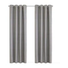 Thermaplus Mason Grommet Top 100% Blackout Single Curtain Panel In Gray