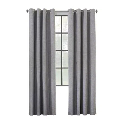Thermaplus Maya Grommet Top Energy Saving 100% Blackout Single Curtain Panel In Gray