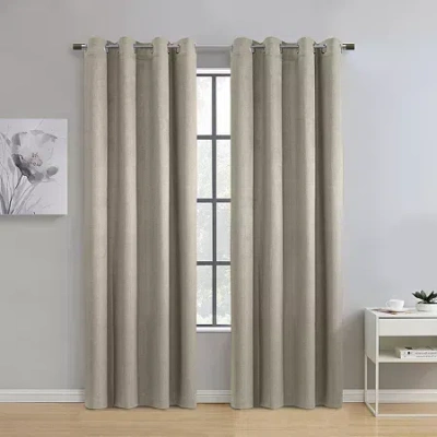 Thermaplus Paris Grommet Top Energy Saving 100% Blackout Single Curtain Panel In Brown