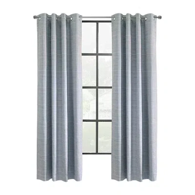 Thermaplus Solstice Grommet Top Energy Saving 100% Blackout Single Curtain Panel In Blue