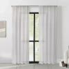 Thermasheer Weathershield Rod Pocket Energy Saving Sheer Single Curtain Panel In White