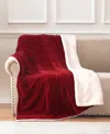 Thermasnug Chenille Sherpa Digital Electric Throw, 50" X 70" In Red Cream