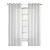 Thermavoile Rhapsody Lined Grommet Top Energy Saving Light-filtering Single Curtain Panel In White