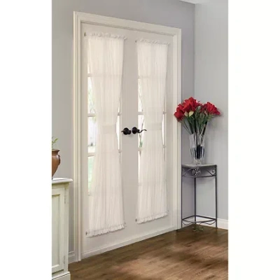 Thermavoile Rhapsody Lined Light-filtering Rod Pocket Single Door Panel Curtain In Neutral
