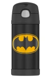 Thermos 12-ounce Stainless Steel Vacuum Insulated Straw Bottle In Black