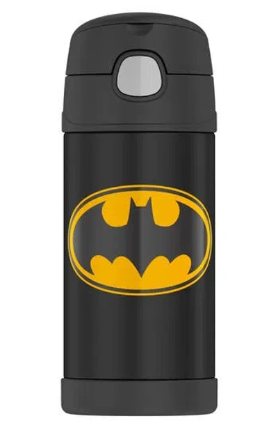 Thermos 12-ounce Stainless Steel Vacuum Insulated Straw Bottle In Black