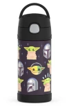Thermos 12-ounce Stainless Steel Vacuum Insulated Straw Bottle In Black