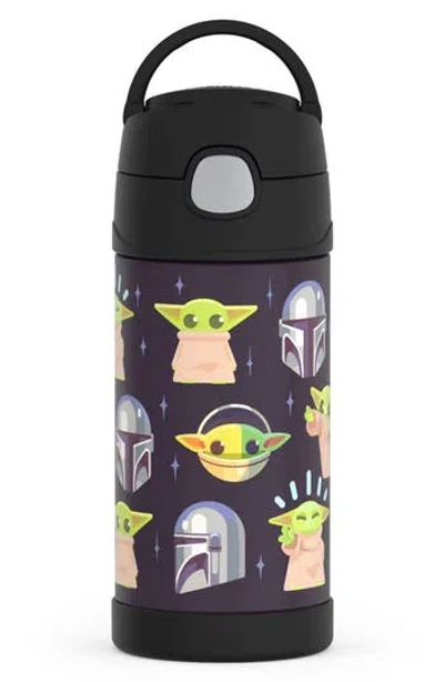 Thermos 12-ounce Stainless Steel Vacuum Insulated Straw Bottle In Black