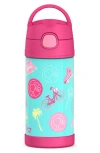 Thermos 12-ounce Stainless Steel Vacuum Insulated Straw Bottle In Pink