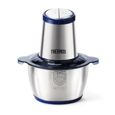 Thermos Ehai-5622a 8 Cup Functional Food Processor 4 Blades 2 Bowls Mini Vegetable Chopper 500w Feed Chute & In Silver