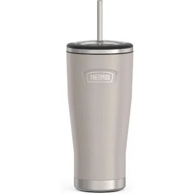 Thermos Stainless Steel Cold Tumbler With Straw In Gray
