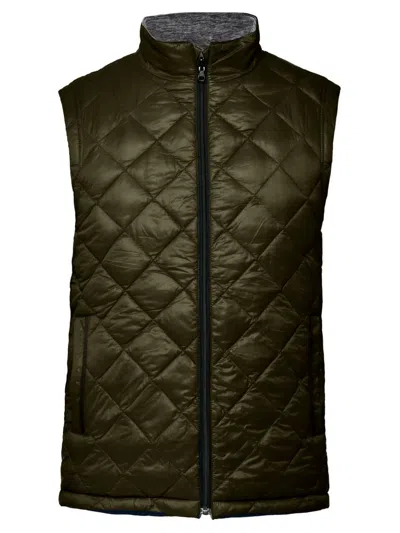 Thermostyles Men's Diamond Quilted Reversible Puffer Vest In Olive