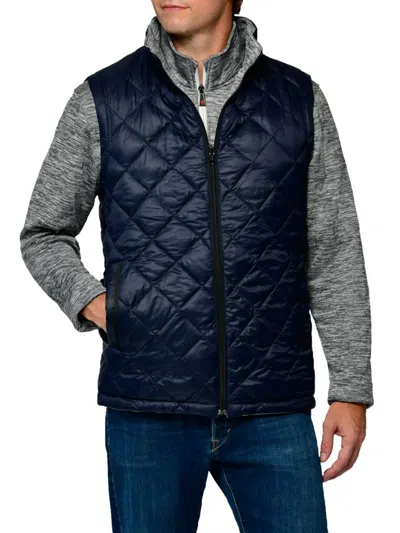 Thermostyles Men's Diamond Quilted Reversible Vest In Navy