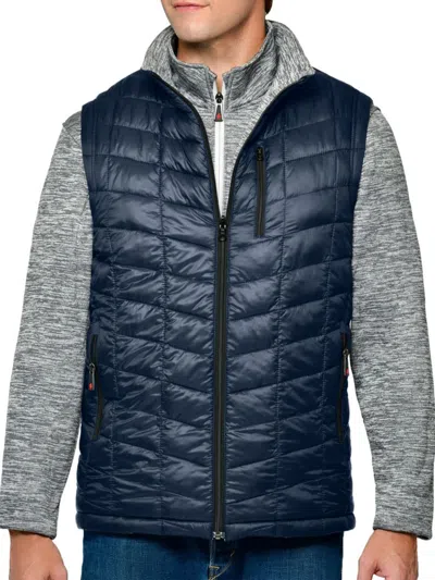 Thermostyles Men's Quilted Reversible Puffer Vest In Navy