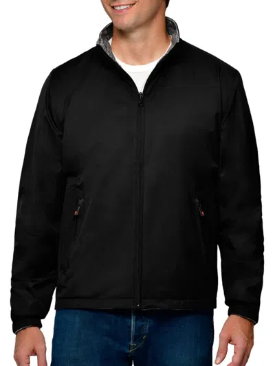 Thermostyles Men's Reversible Fleece Windbreaker Jacket In Black