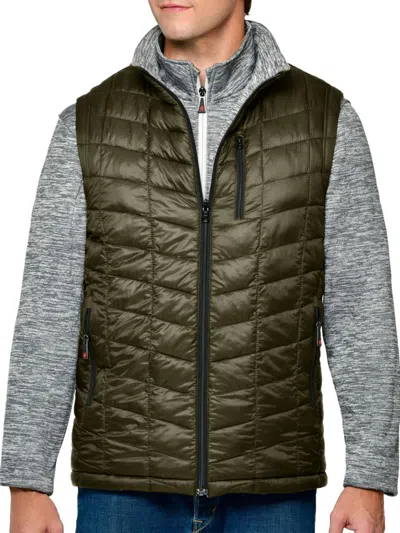 Thermostyles Men's Reversible Puffer Vest In Olive