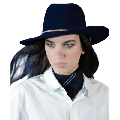 Thesalting Unisex Felted Wool Hat In Navy In Blue