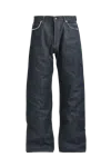 Thesoloist. Thesoloist Selvedge Baggy Jean.(studs) Blue In Blue
