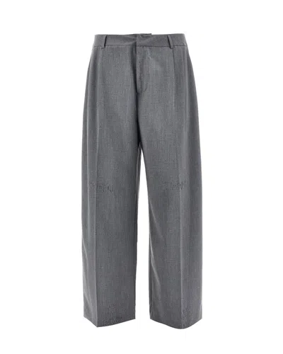 Thestroy Anthem Cotton-blend Pleated Melange Cropped Pants In Multi
