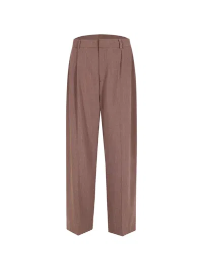 Thestroy Pleated Straight-leg Trousers In Brown