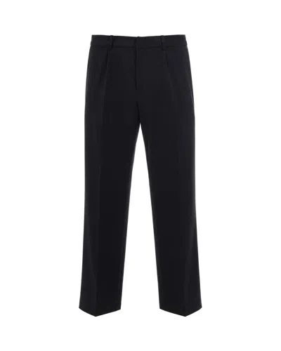 Thestroy Black Aura Double Pleat Stretch Twill Straight-leg Pants