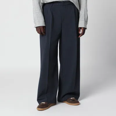 Thestroy Blue Denim Inno Trousers In Wool Blend
