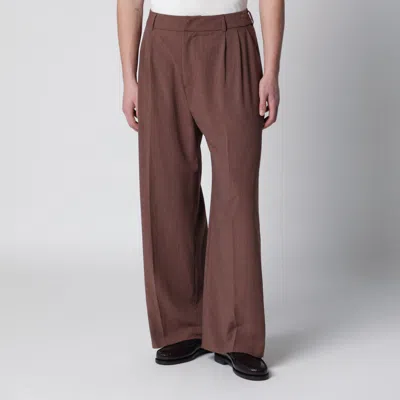 Thestroy Brick-colored Inno Trousers In Viscose Blend In Brown
