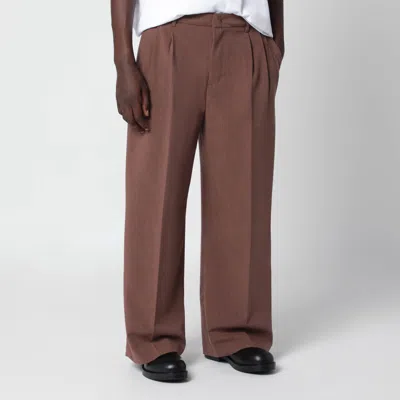 Thestroy Brick-coloured Inno Trousers In Wool Blend In Brown