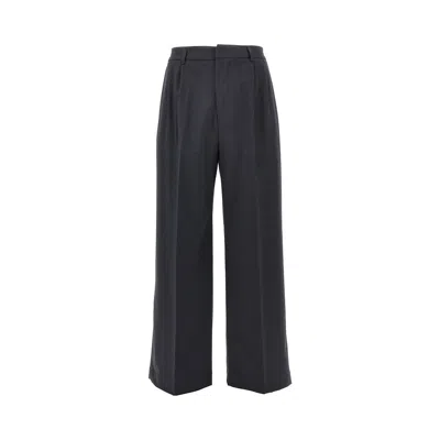 Thestroy Double Dart Light Wool Pants In Black
