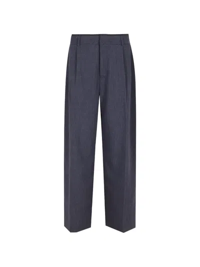 Thestroy Pleated Wide-leg Trousers In Blue