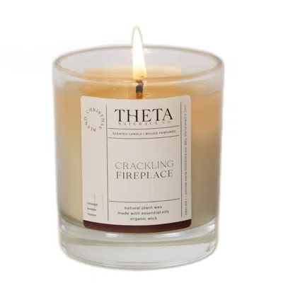Theta Naturals Co. Neutrals Crackling Fireplace Candle- Sounds Of Christmas - Regular In Multi