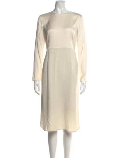 Pre-owned Theyskens' Theory Crew Neck Knee-length Dress In Neutrals