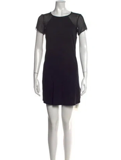 Pre-owned Theyskens' Theory Crew Neck Mini Dress W/ Tags In Black
