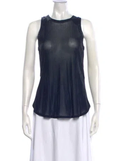 Pre-owned Theyskens' Theory Nylon Crew Neck Top In Blue