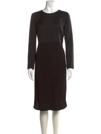 Pre-owned Theyskens' Theory Silk Knee-length Dress W/ Tags In Black