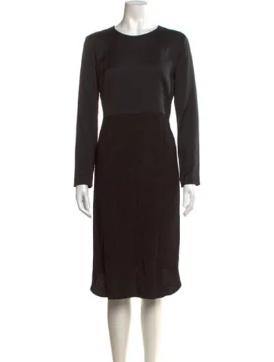 Pre-owned Theyskens' Theory Silk Knee-length Dress W/ Tags In Black