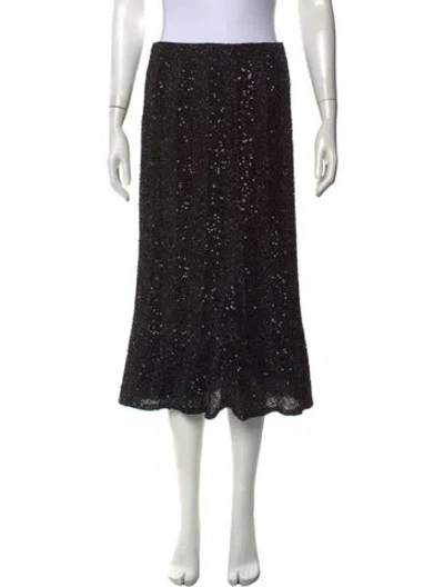 Pre-owned Theyskens' Theory Silk Midi Length Skirt In Black