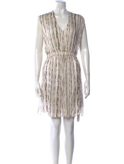 Pre-owned Theyskens' Theory Silk Mini Dress In Neutrals