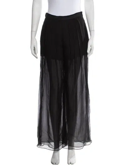 Pre-owned Theyskens' Theory Silk Wide Leg Pants In Black