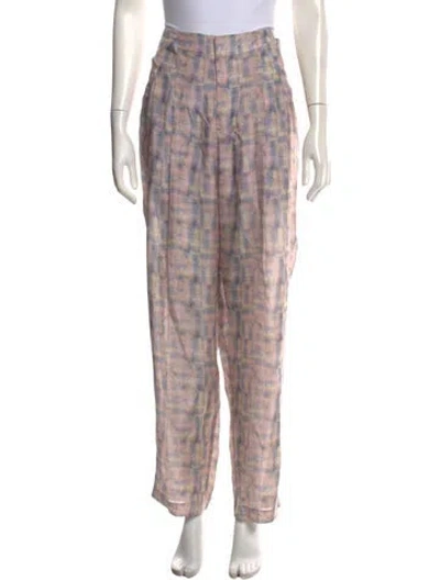 Pre-owned Theyskens' Theory Silk Wide Leg Pants W/ Tags In Multicolor