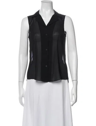 Pre-owned Theyskens' Theory Sleeveless Button-up Top In Black