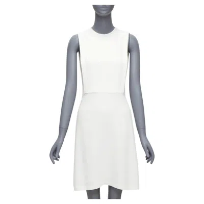 Pre-owned Theyskens' Theory Theory Rimlan White Silky Layered Top A-line Dress Us0 Xs
