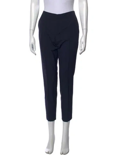 Pre-owned Theyskens' Theory Wool Straight Leg Pants In Blue