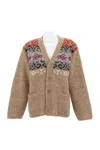 Thibault Van Der Straete Patterned-jacquard Cardigan In Brown