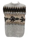 Thibault Van Der Straete Patterned-jacquard Crew-neck Vest In Gray