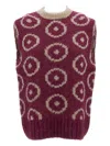 Thibault Van Der Straete Patterned-jacquard Vest In Burgundy