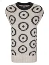Thibault Van Der Straete Round Neck Sleeveless Circles Jacquard Sweater In Multi