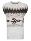 Thibault Van Der Straete Round Neck Sleeveless Fairisle Bird Sweater In Multi